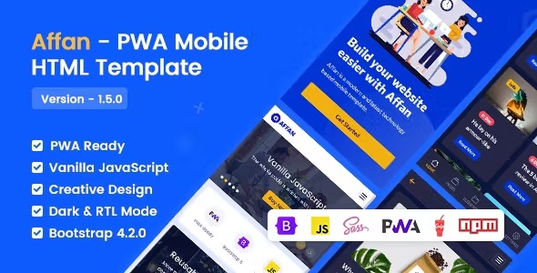 Affan PWA Mobile HTML Template