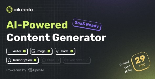 Aikeedo - AI Powered Content Platform - SaaS Ready