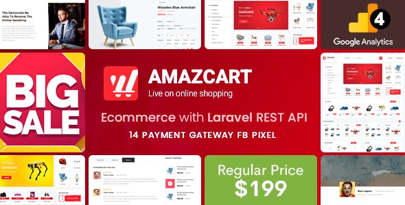 AmazCart Laravel Ecommerce System CMS