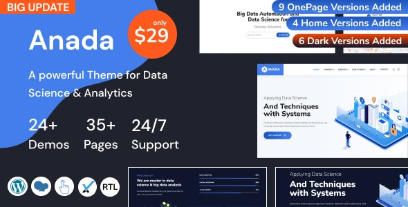 Anada - Data Science & Analytics Saas WordPress Theme