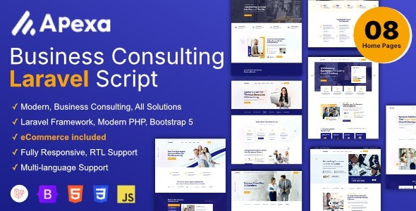 Apexa Multi-Purpose Business Consulting Laravel Script