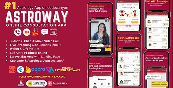 Astroway Astrology Consultation App with PHP Backend | Audio-Video Calls