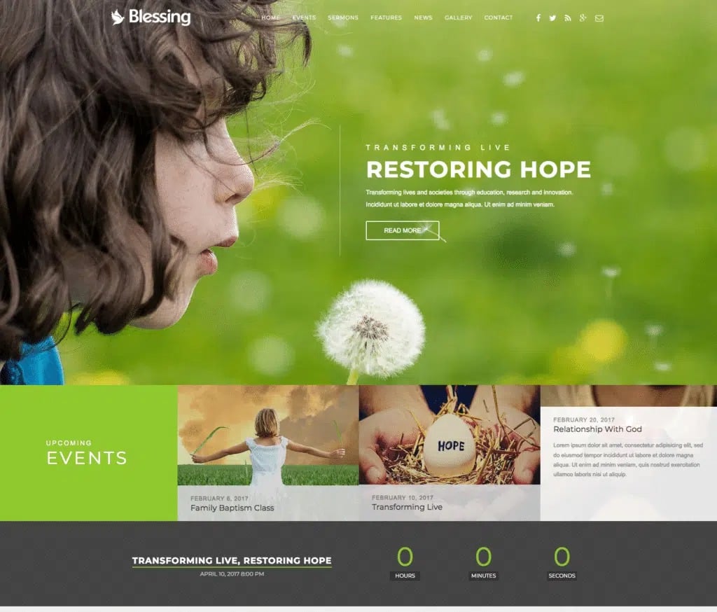 Blessing - Responsive WordPress Theme for Church Websites