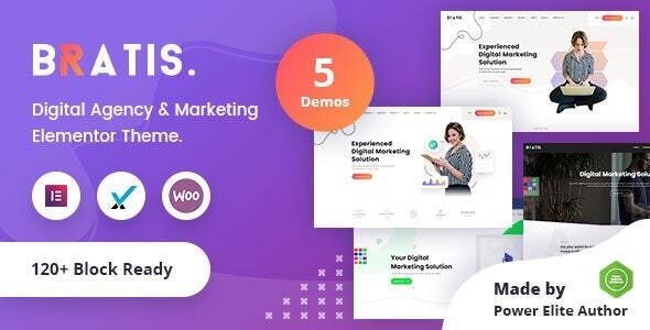 Bratis Digital Marketing WordPress Theme + RTL