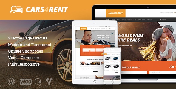 Cars4Rent - Car Rental & Taxi Service WordPress Theme