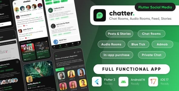 Chatter - Ultimate Social Media with Chat Rooms