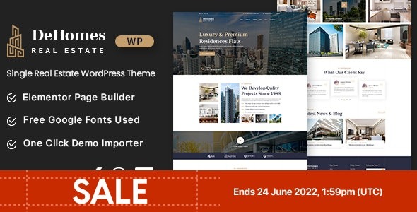 Dehomes Single Real Estate WordPress Theme