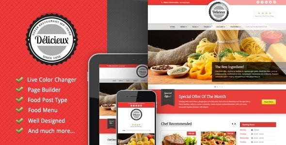 Delicieux - Restaurant WordPress Theme