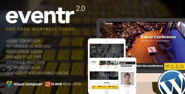 Eventr - One Page Event WordPress Theme