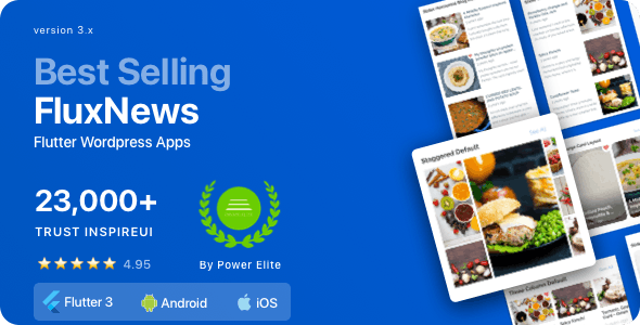 FluxNews - Flutter mobile app for WordPress