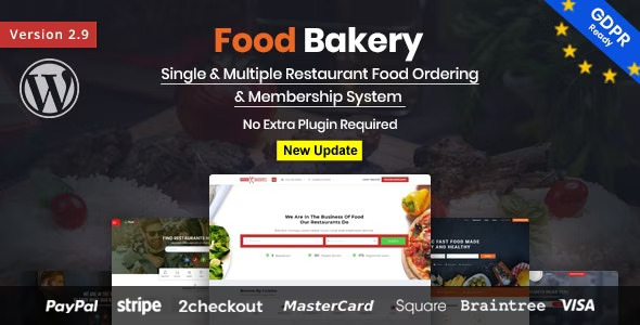 FoodBakery - Food Delivery Restaurant Directory WordPress Theme