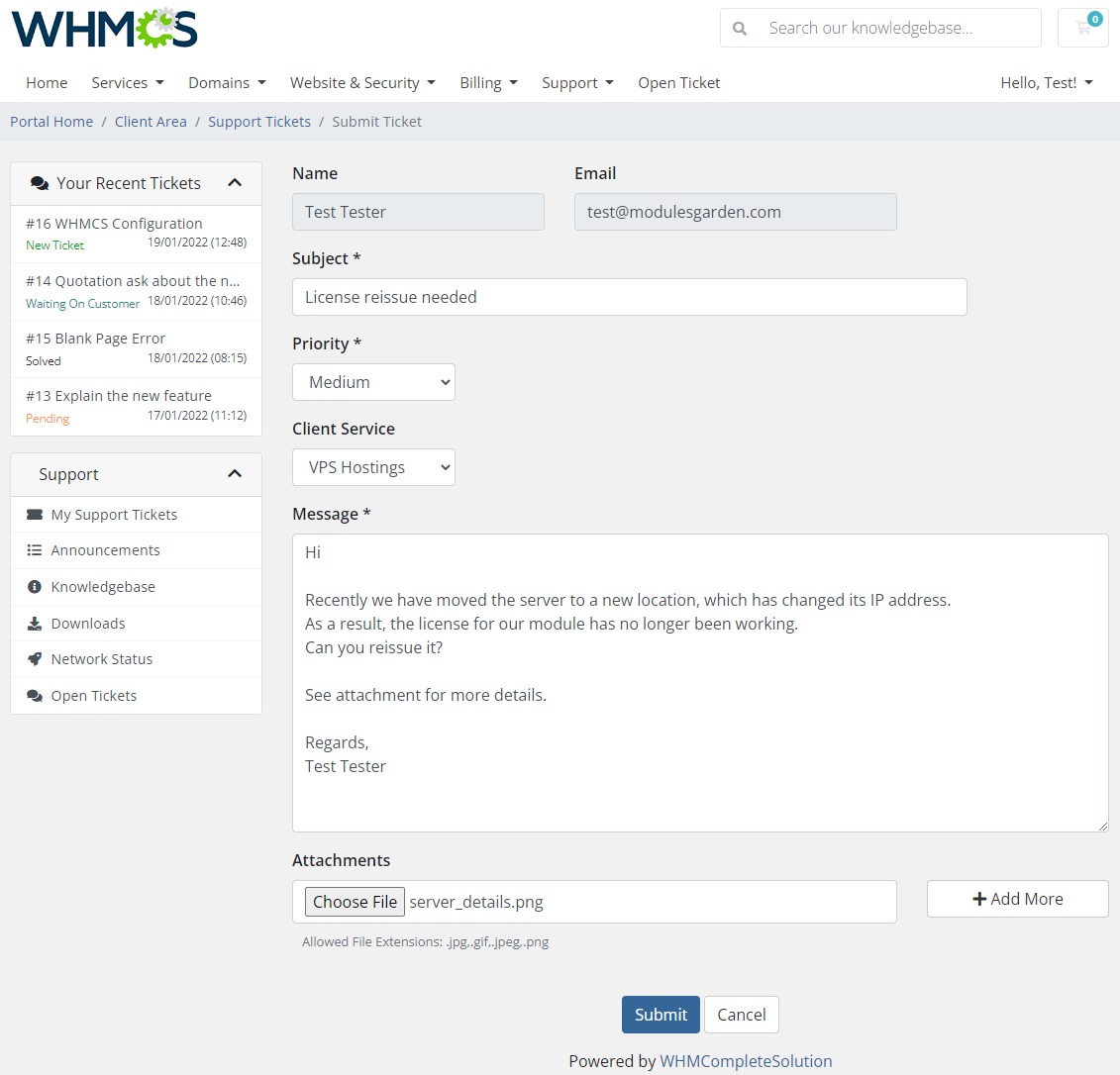 Freshdesk For WHMCS