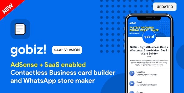 GoBiz Digital Business Card + WhatsApp Store Maker |SaaS |Card Builder