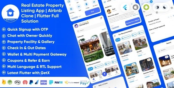 GoProperty Real Estate Property Listing App | Rentals-Exchange-Buy | Airbnb Clone | Full Solution