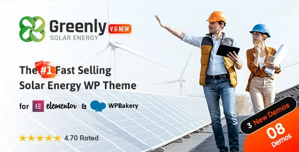 Greenly Ecology & Solar Energy WordPress Theme