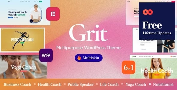 Grit - Coaching & Online Courses Multiskin WordPress Theme