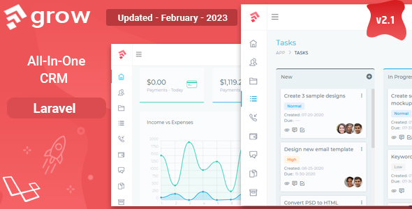 Grow CRM Laravel Project Management Script