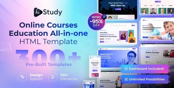 HiStudy - Online Courses & Education Template