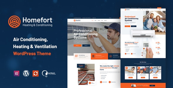 Homefort Air Conditioning & Heating WordPress Theme + RTL