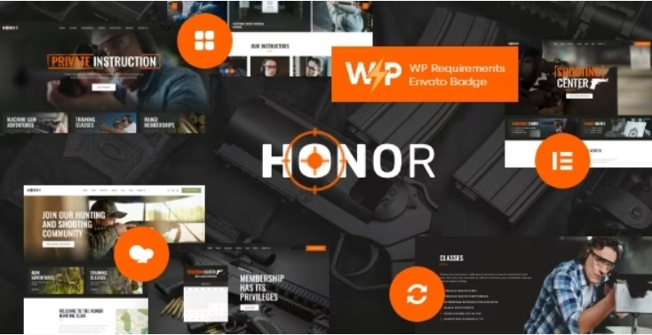 Honor Shooting Club and Weapon Shop WordPress Theme