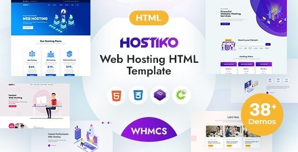 Hostiko - Hosting HTML - WHMCS Template With Isometric Design