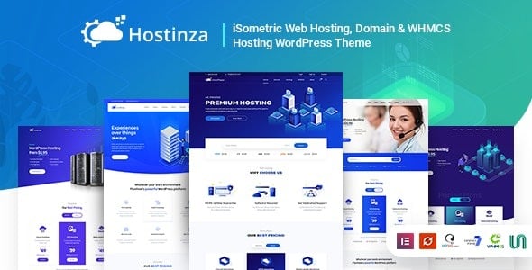 Hostinza - Isometric Domain & Whmcs Web Hosting WordPress Theme