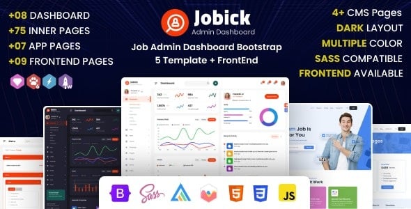 Jobick - Job Admin Dashboard Bootstrap Template + FrontEnd