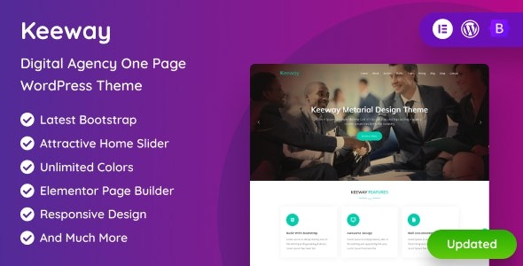 Keeway Digital Agency One page WordPress Theme