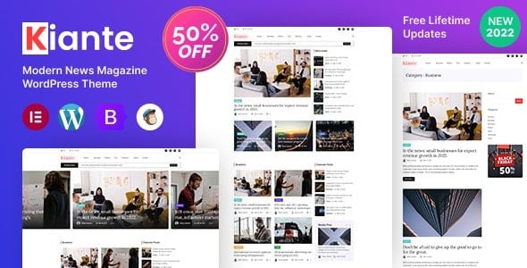 Kiante - Newspaper Magazine Blog Multi-Purpose Elementor WordPress Theme