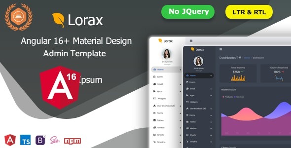 Lorax - Angular + Material Design Admin Template