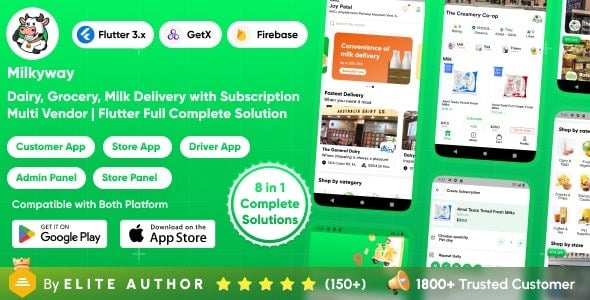 Milkyway Multi-Vendor Milk Subscription App | Daily Milk & Grocery Delivery App | Full Solution