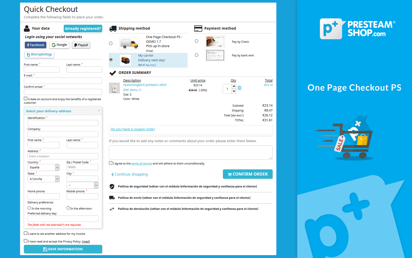 Module One Page Checkout PS (Easy