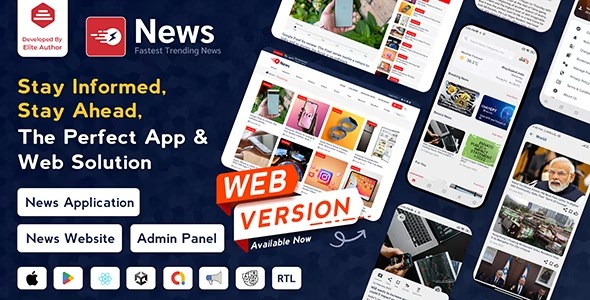 News App and Web Flutter News App for Android and IOS App | News Website with Admin panel