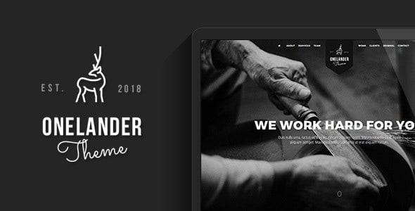 OneLander creative WordPress theme for landing page