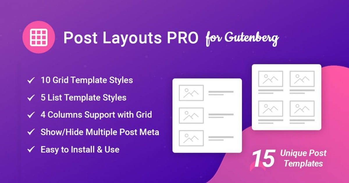 Post Layouts Pro for Gutenberg