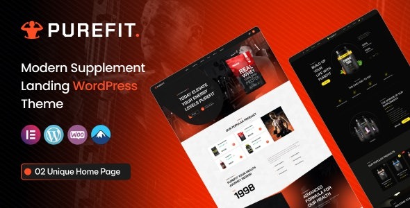 Purefit Health Supplement WordPress Theme