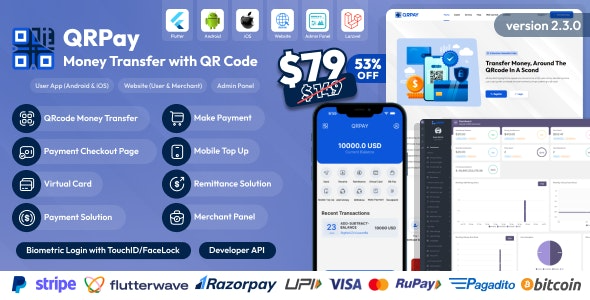 QRPay - Money Transfer with QR Code Full Solution