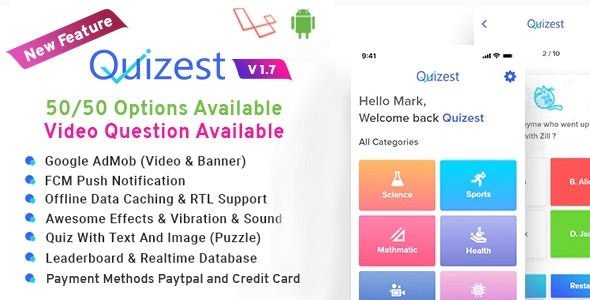 Quizest Complete Quiz Solutions With Android App And Interactive Admin Panel