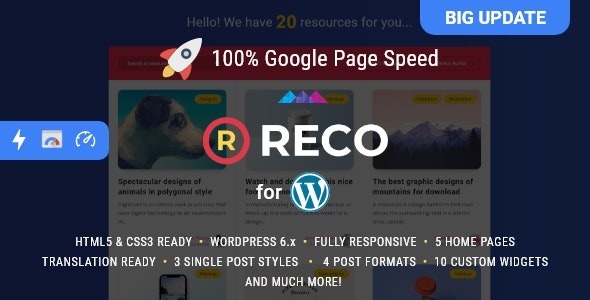 Reco - Minimal Theme for Freebies