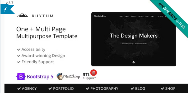 Rhythm - Multipurpose One/Multi Page Template