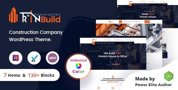 RinBuild Construction Building Company WordPress Theme + RTL