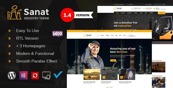 Sanat Factory & Industry WordPress Theme