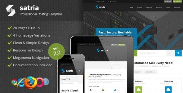 Satria Professional Hosting HTML Template