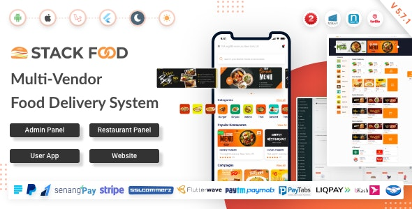 StackFood Multi Restaurant Food Delivery App with Laravel Admin and Restaurant Panel