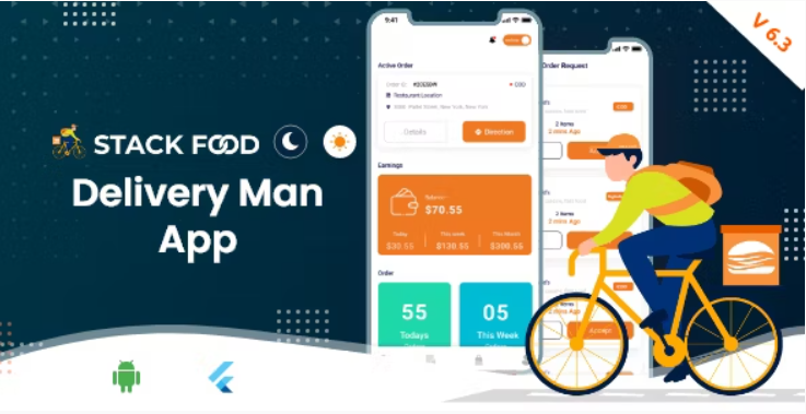 StackFood Multi Restaurant Food Ordering Delivery Man App