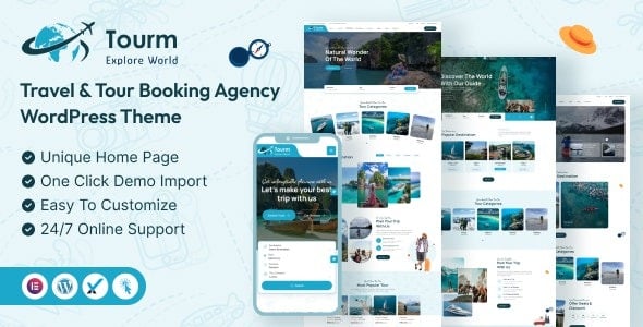 Tourm - Travel & Tour Booking Agency WordPess Theme