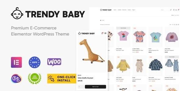 Trendy Baby Children and Kids Store WordPress Theme