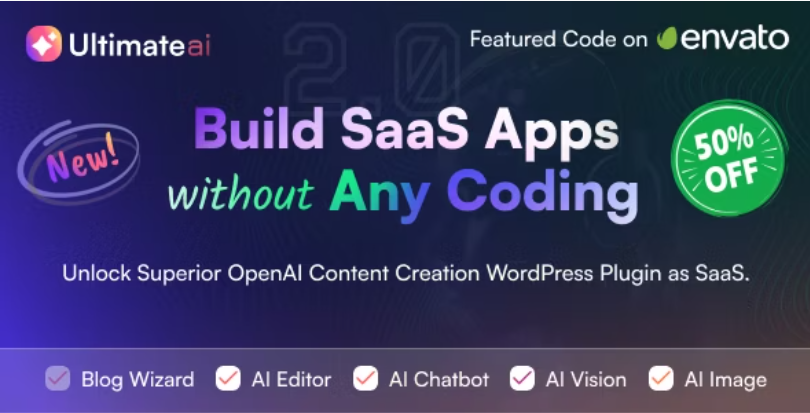 UltimateAI OpenAI Content Generation WordPress App as SaaS