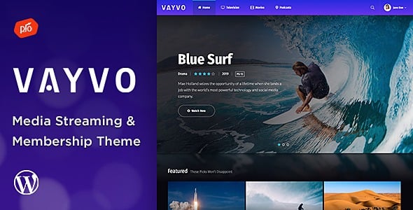 Vayvo - Media Streaming & Membership Theme