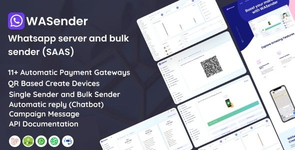 WASender Whatsapp server & bulk sender (SAAS) AMCoders